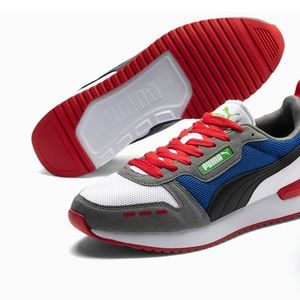 Puma Men’s R78 Runner Trainers Red Blue Black Sneakers
